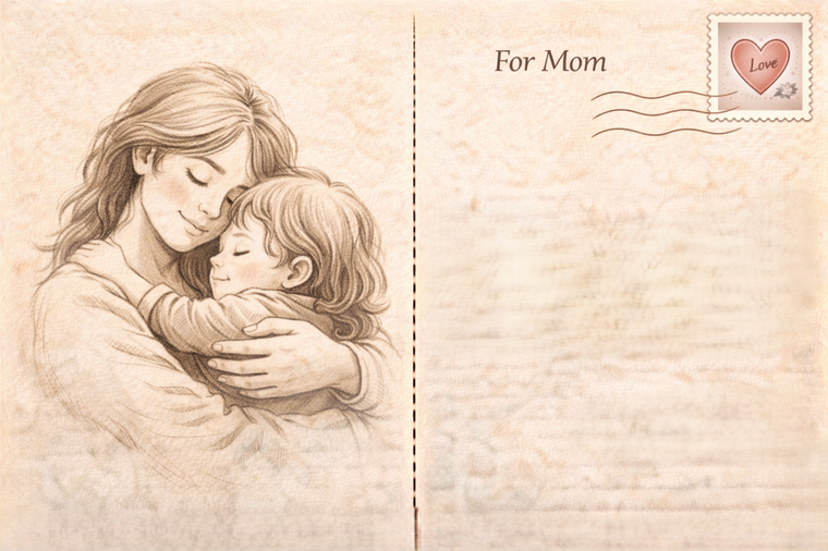 Für Mutter postcard back design