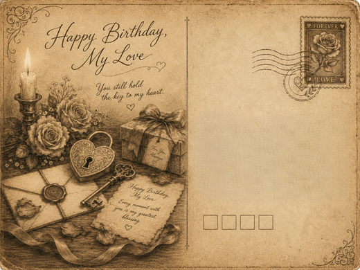 Key to My Heart Birthday Card
