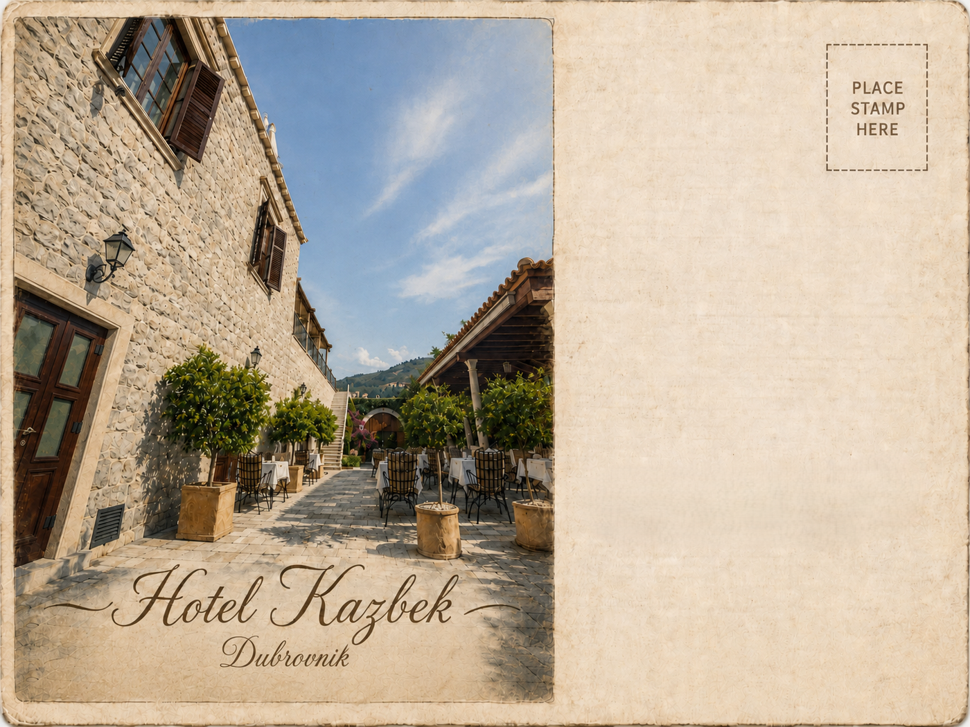 Hotel Kazbek – Stone Courtyard Postcard