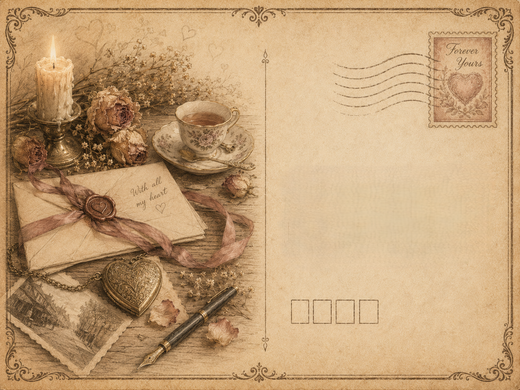 Vintage Love Letter Still Life