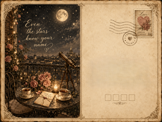 Starlit Love Valentine Postcard