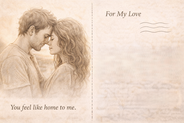 Für meine Liebe postcard back design