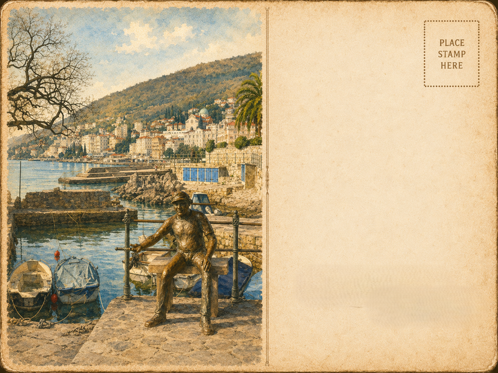 Opatija-Hafen unter dem Grün