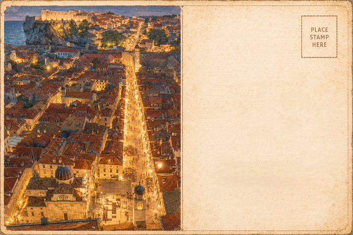 Stradun en la luz de la noche