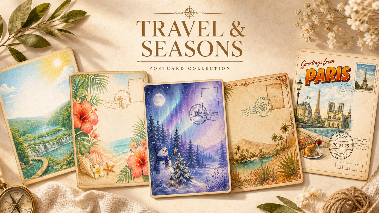 Travel & Seasonal Personalized Postcards