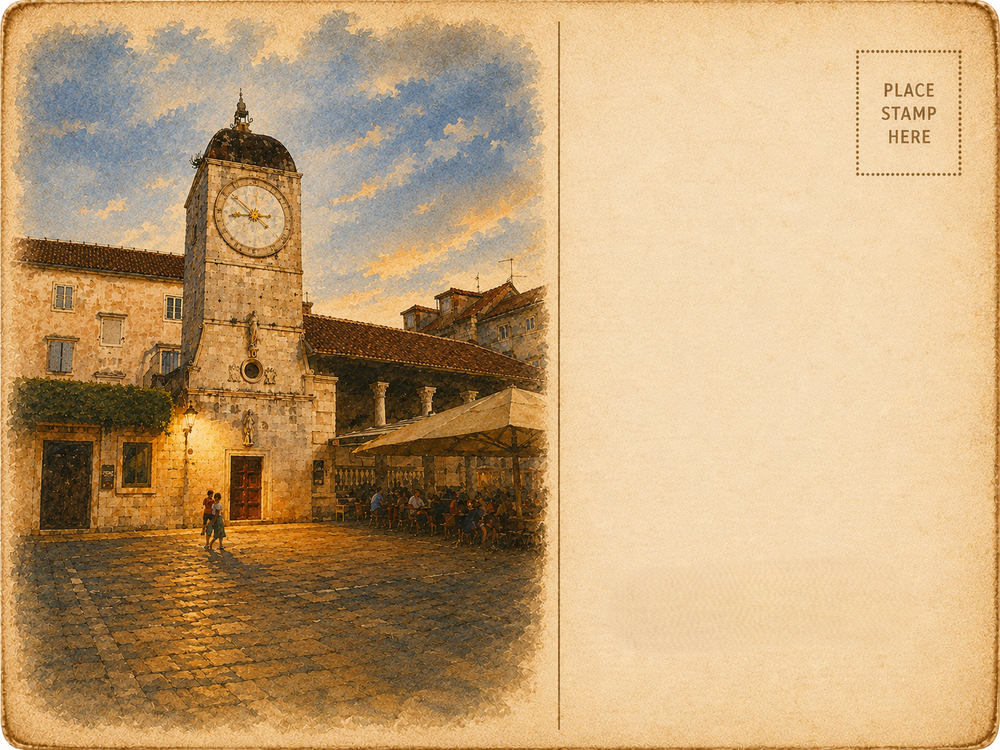 Uhrturm im Abendlicht