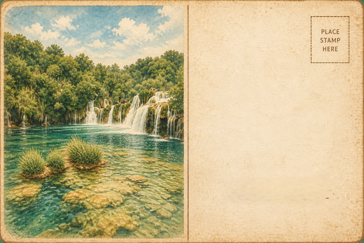 Agua turquesa y cascadas
