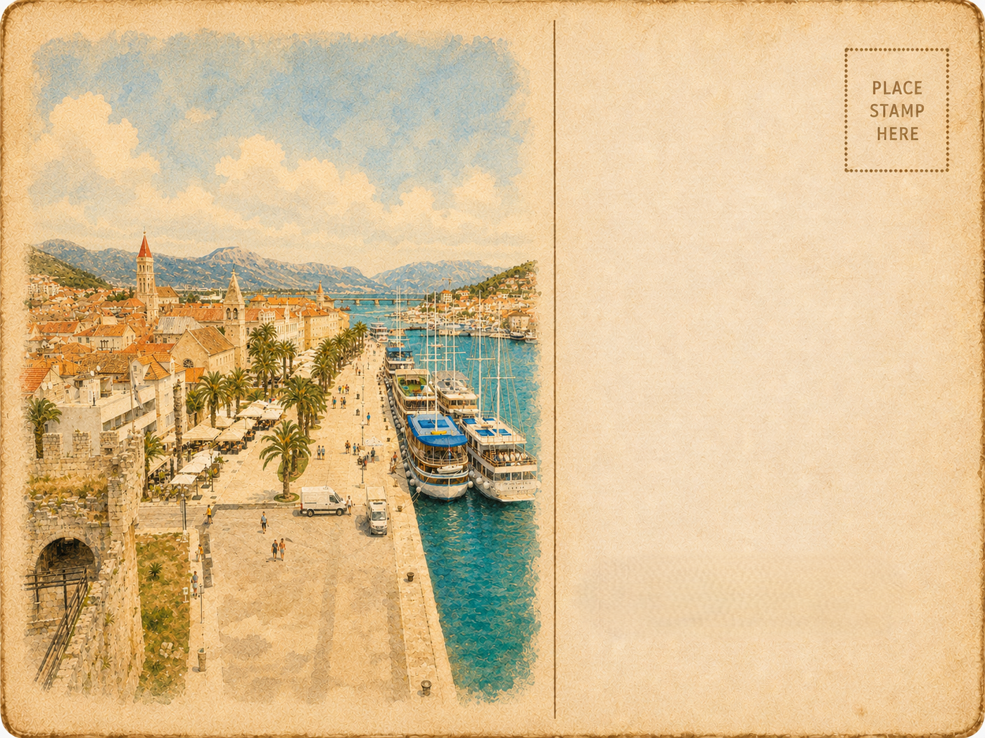 Uferpromenade und Kathedrale von der Festung aus