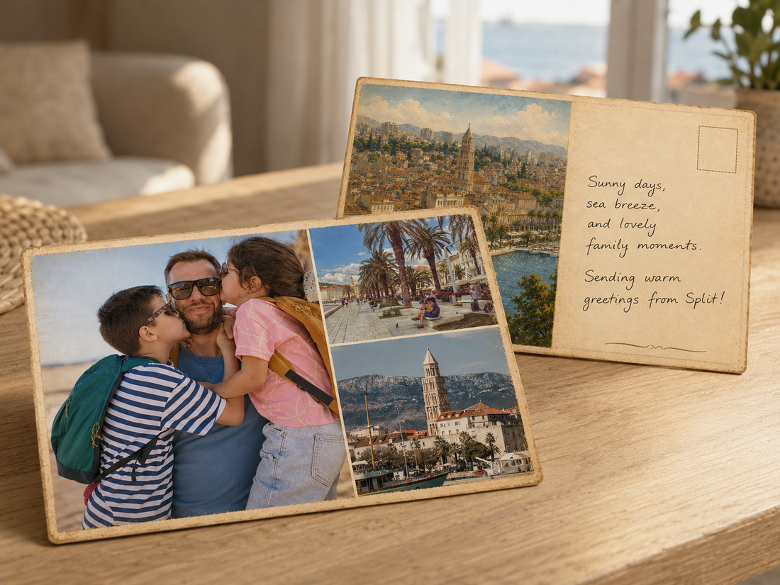 Postales personalizadas hechas con recuerdos reales