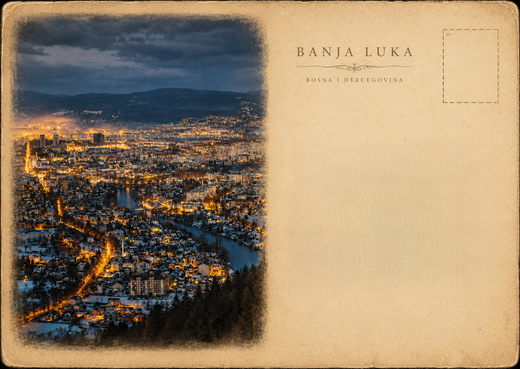 City Lights Panorama Postcard