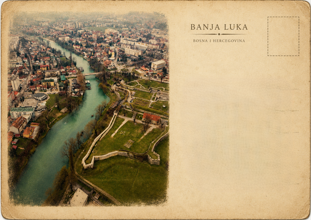 Vrbas River City View Postcard