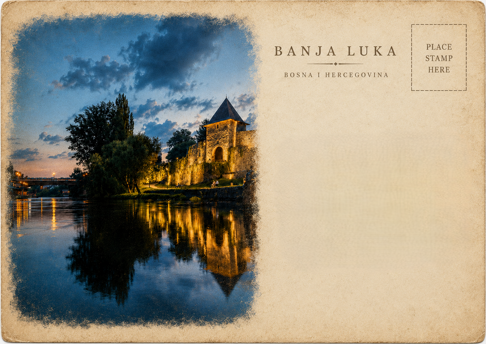 Vrbas River Evening Postcard