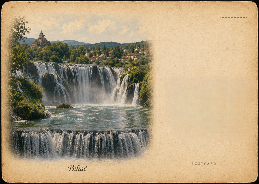 Strbacki Buk Waterfalls Postcard