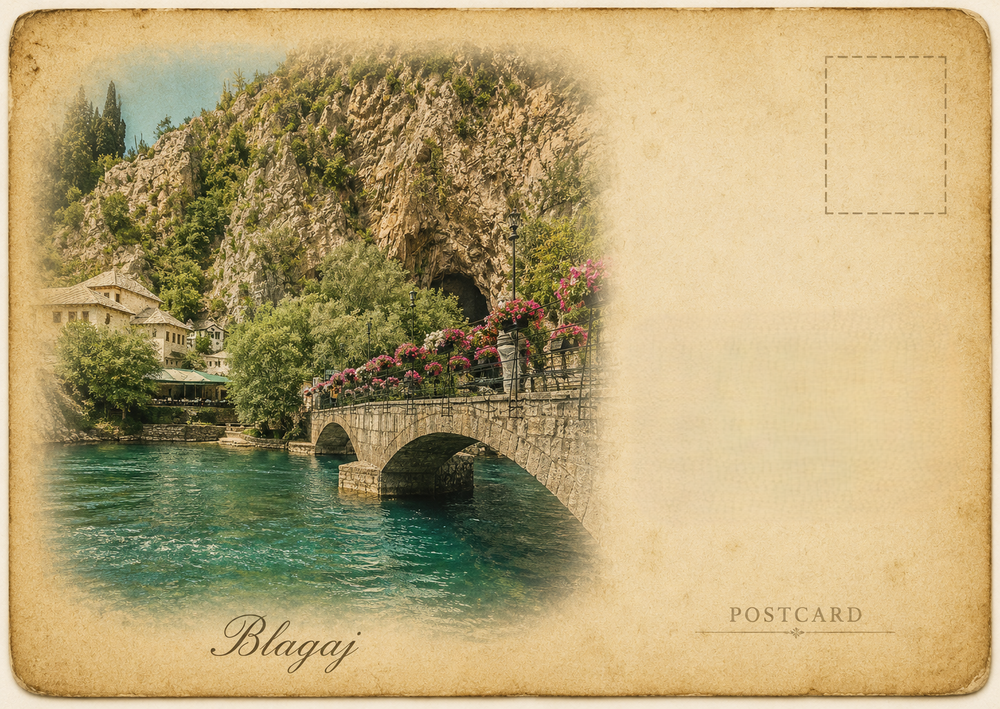 Buna River Stone Bridge Postcard