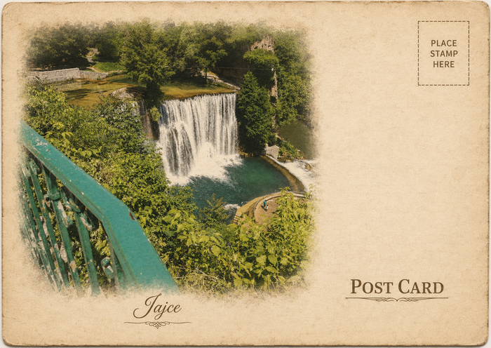 Pliva Waterfall Postcard