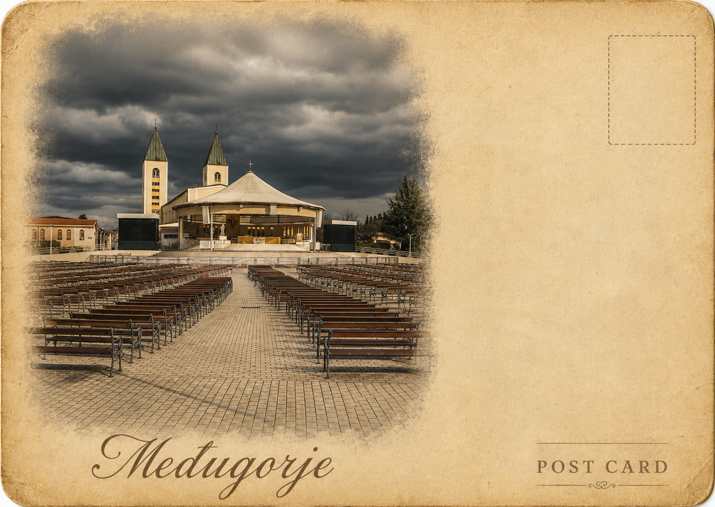 Krizevac Cross Mountain Postcard