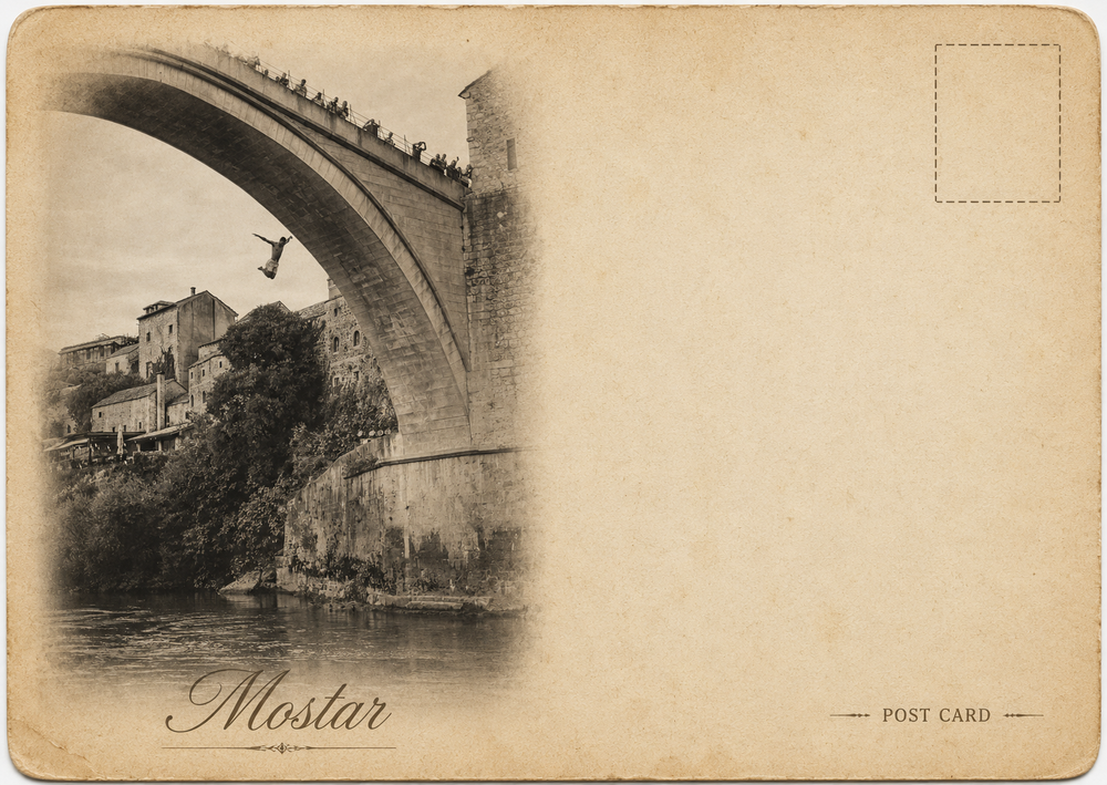 Old Bridge Vintage View Postcard