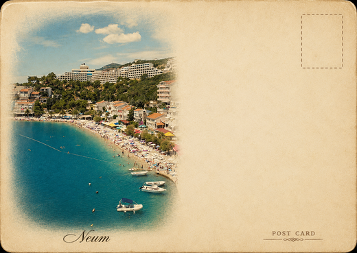 Coastal Town Beach Postcard