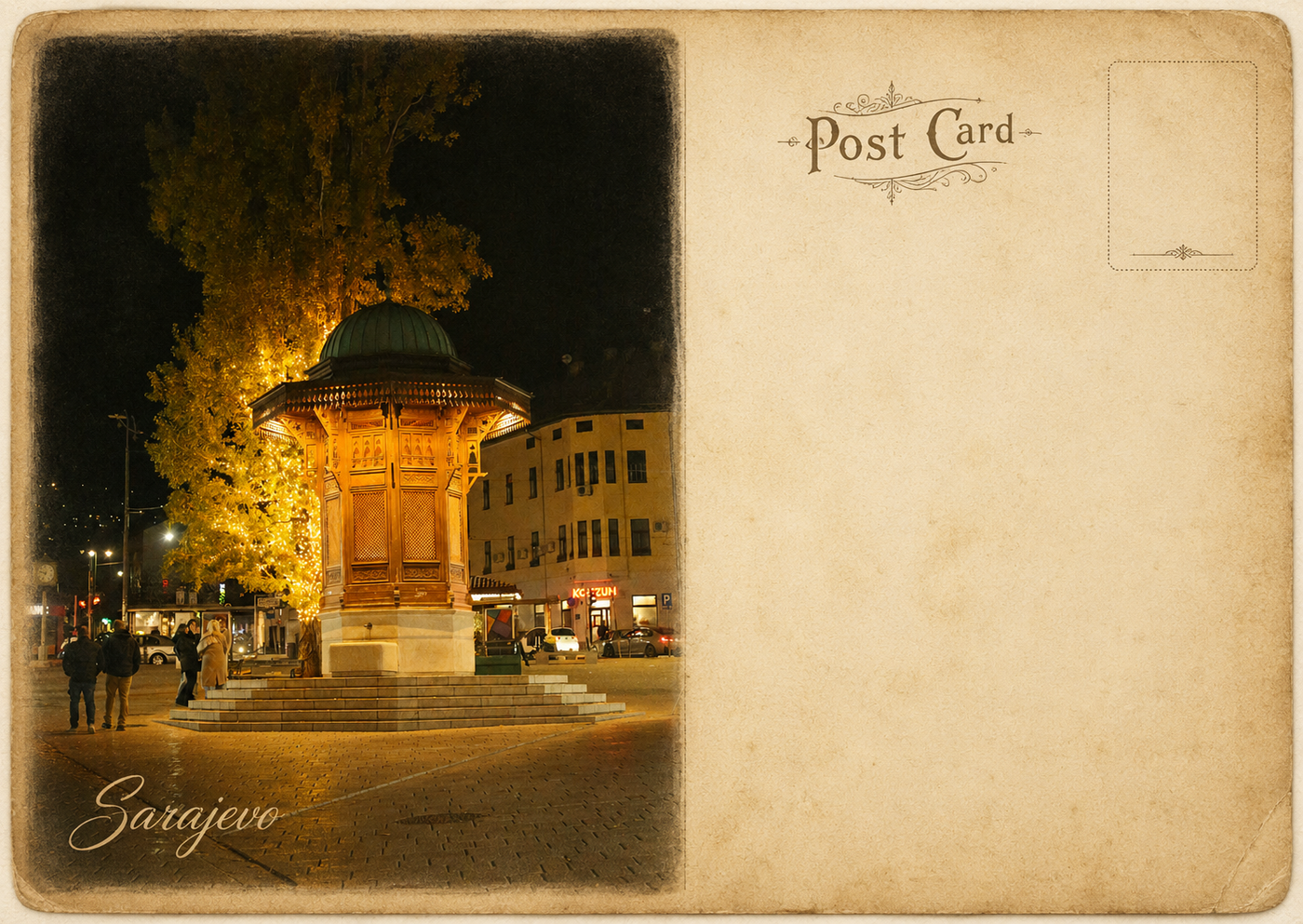 Sebilj Fountain Bascarsija Postcard